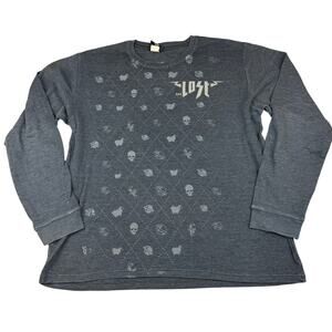 ...Lost Brand Gray Thermal Long Sleeve Shirt Large